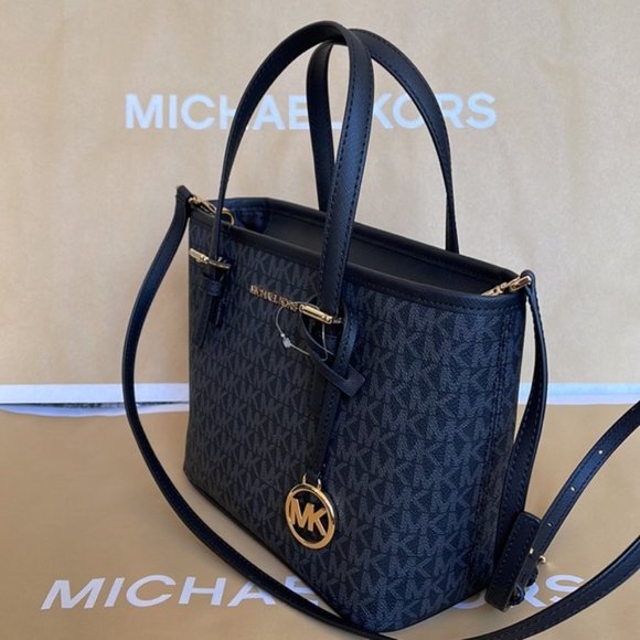 Michael Kors Jet Set Travel XS Carryall Tote Top Zip Tote Black - Picture 10 of 16